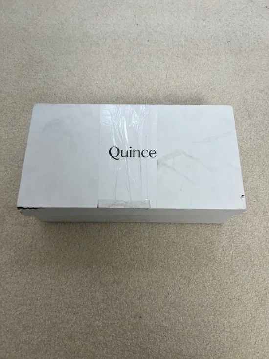 NIB Quince Size 7 Italian Leather Bold Buckle Slingback Flat In Cognac - Picture 4 of 7